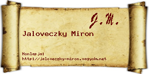 Jaloveczky Miron névjegykártya